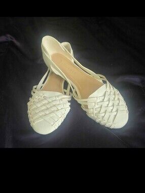 Journee Collection Cream Woven Slip-On